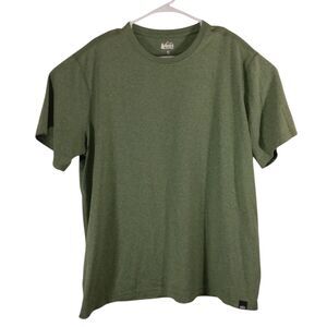 REI co-op tshirt mens XL XLarge green short sleeve crew neck solid wilderness